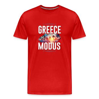 Greece Mode - Men's Premium Organic T-Shirt - red - Front - Damien (186cm)
