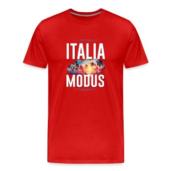 Mode Italie - T-shirt bio Premium Homme - rouge - Devant - Damien (186cm)