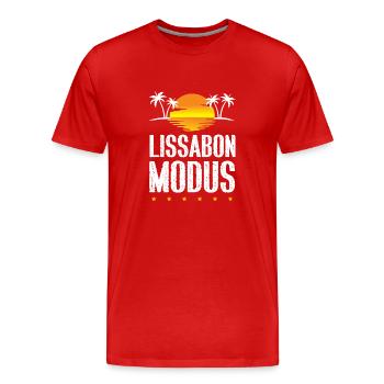 Lisbon Mode - Men's Premium Organic T-Shirt - red - Front - Damien (186cm)