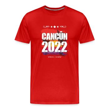 Cancun 2022 - T-shirt bio Premium Homme - rouge - Devant - Damien (186cm)