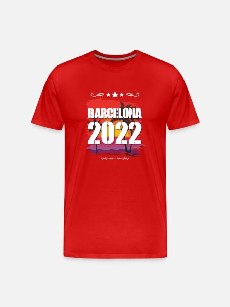 Barcelona 2022 - Männer Premium Bio T-Shirt - Rot