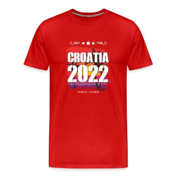 Croatia 2022 - Men's Premium Organic T-Shirt - red - Front - Damien (186cm)