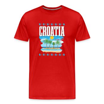 Croatia - Men's Premium Organic T-Shirt - red - Front - Damien (186cm)