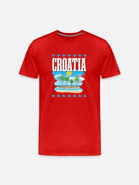 Croatia - Men's Premium Organic T-Shirt - red