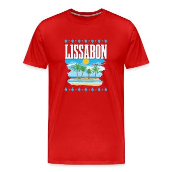 Lissabon - Männer Premium Bio T-Shirt - Rot - Vorne - Damien (186cm)