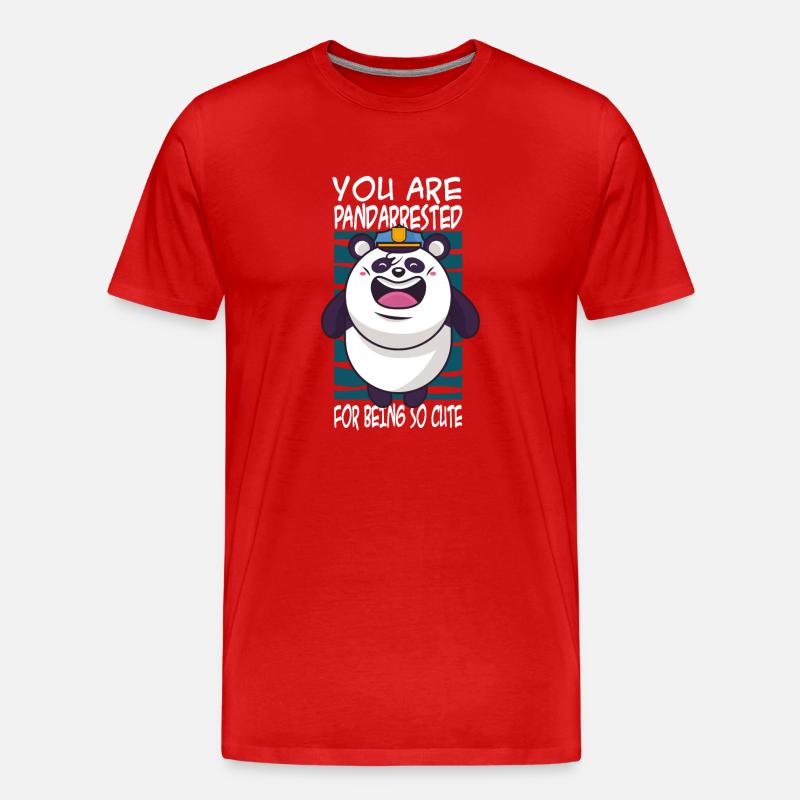 Panda Spruch niedlich - Männer Premium Bio T-Shirt - Rot