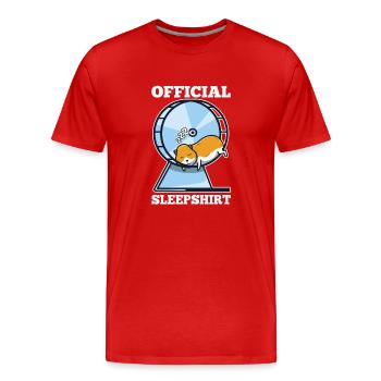 Chemise de nuit officielle Hamster - T-shirt bio Premium Homme - rouge - Devant - Damien (186cm)