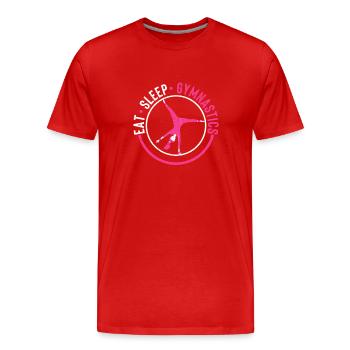 Lustige Turner Handstände Sport Essen Schlafen Gym - Männer Premium Bio T-Shirt - Rot - Vorne - Damien (186cm)