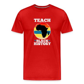 Enseigner l’histoire des Noirs - T-shirt bio Premium Homme - rouge - Devant - Damien (186cm)