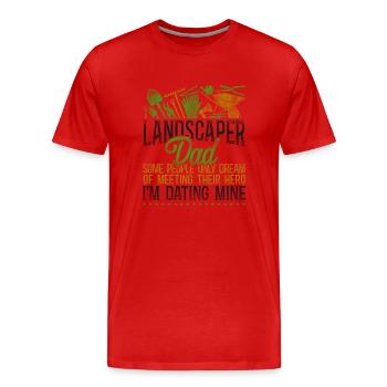 Landscaper Landscaping Landscape - Men's Premium Organic T-Shirt - red - Front - Damien (186cm)