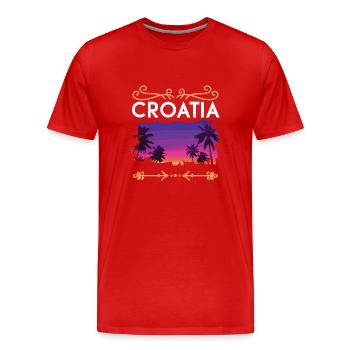 Croatia - Men's Premium Organic T-Shirt - red - Front - Damien (186cm)