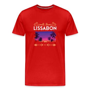 Lissabon - Männer Premium Bio T-Shirt - Rot - Vorne - Damien (186cm)