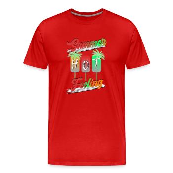 Sentiment d’été - T-shirt bio Premium Homme - rouge - Devant - Damien (186cm)