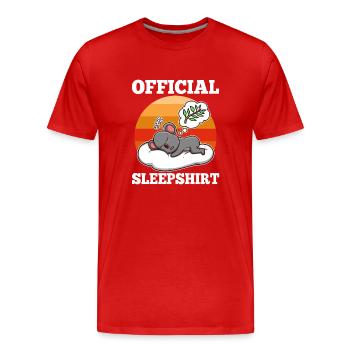 Chemise de couchage officielle Koala - T-shirt bio Premium Homme - rouge - Devant - Damien (186cm)