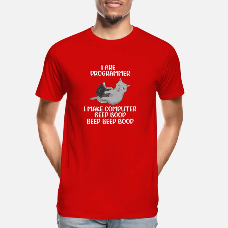 I Are Programmer I Make Computer Beep Bop Coder So Männer Premium Bio T-Shirt