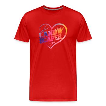 Landscaper Landscaping Landscape - Men's Premium Organic T-Shirt - red - Front - Damien (186cm)