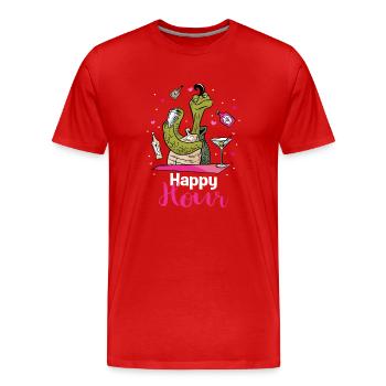 Barman Turtle Happy Hour Party Holiday - T-shirt bio Premium Homme - rouge - Devant - Damien (186cm)