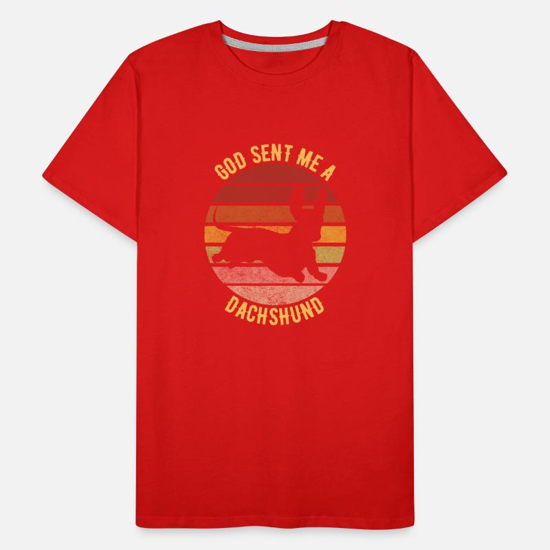 Dieu m’a envoyé un teckel T-shirt bio Premium Homme