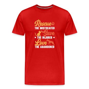 Tierpflege Tierretter Tierrechte - Männer Premium Bio T-Shirt - Rot - Vorne - Damien (186cm)