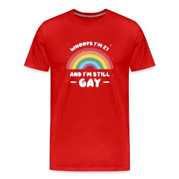 21 LGBT Gay Geburtstag - Männer Premium Bio T-Shirt - Rot - Vorne - Damien (186cm)