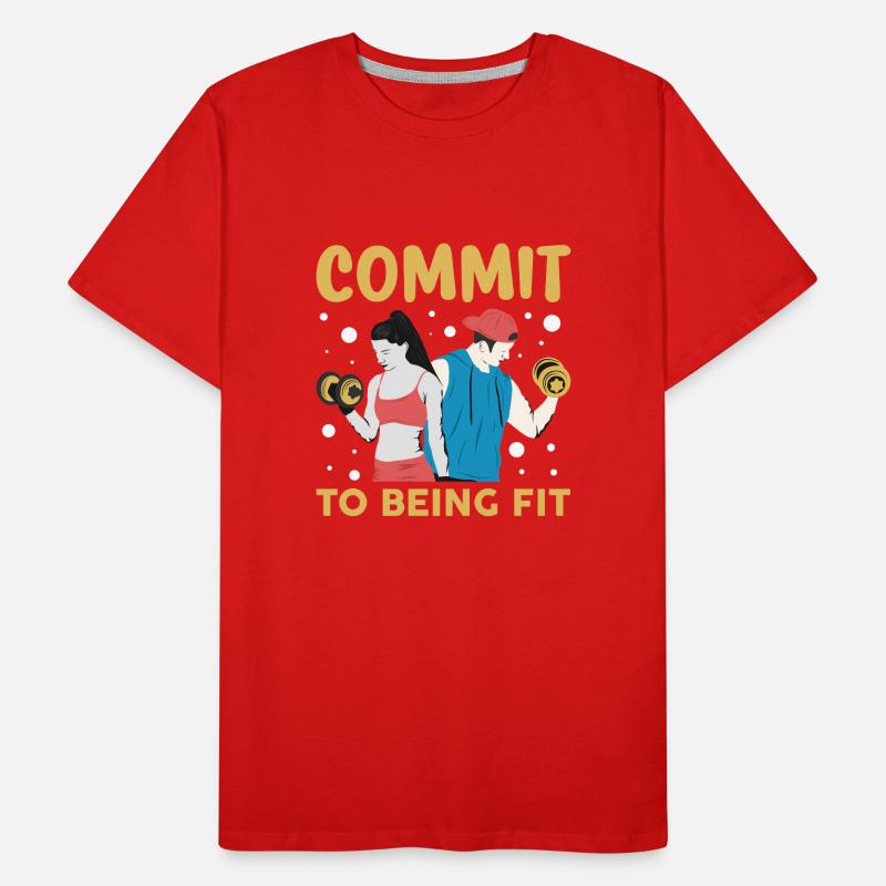 commit to being fit Men's Premium Organic T-Shirt