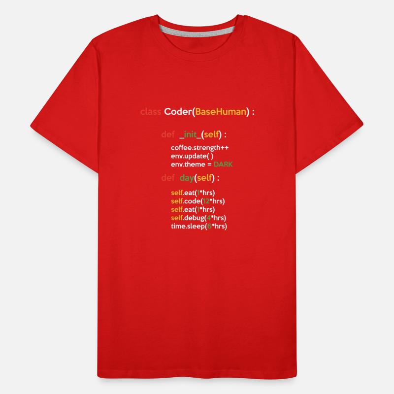 Class Coder Base Human Programming Coder Computer Männer Premium Bio T-Shirt