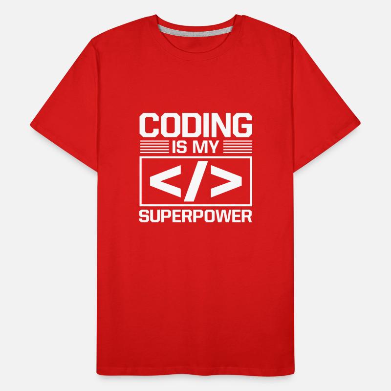 Coding Is My Superpower Programming Coder Computer Männer Premium Bio T-Shirt