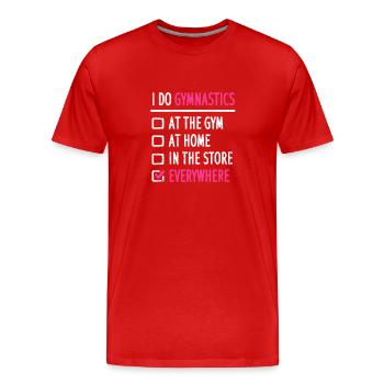 Je fais de la gymnastique partout Drôle Esthétique - T-shirt bio Premium Homme - rouge - Devant - Damien (186cm)