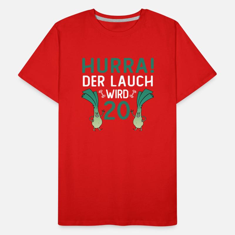Hurra der Lauch wird 20 Männer Premium Bio T-Shirt