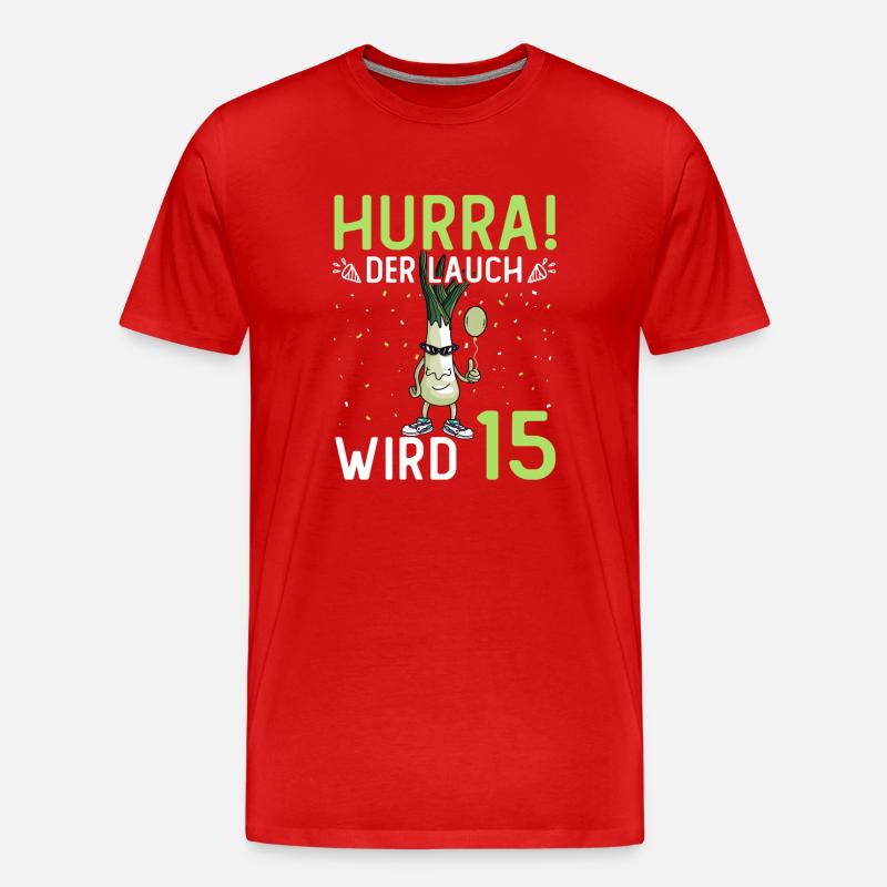 Hurra der Lauch wird 17 - Männer Premium Bio T-Shirt - Rot