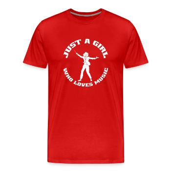 Femme de musique Professeur de musique disant faire de la musique musicien - T-shirt bio Premium Homme - rouge - Devant - Damien (186cm)