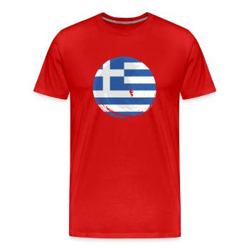Grèce Drapeau Hellas Athènes Drapeau grec - T-shirt bio Premium Homme - rouge - Devant - Damien (186cm)