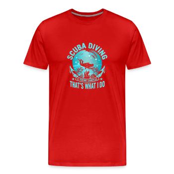 Plongée sous-marine et prélèvement d’échantillons biologie marine - T-shirt bio Premium Homme - rouge - Devant - Damien (186cm)