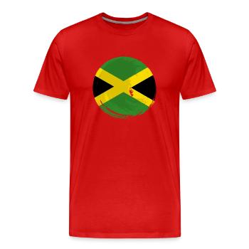 Drapeau jamaïcain Drapeau jamaïcain Jamaïque Vintage - T-shirt bio Premium Homme - rouge - Devant - Damien (186cm)