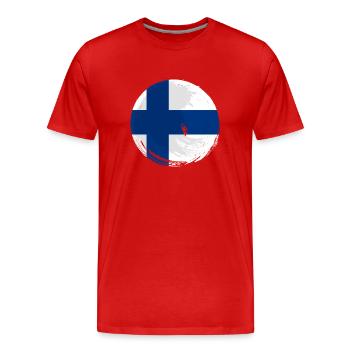 Finland Flag Suomi Finnish Flag Used Look - Men's Premium Organic T-Shirt - red - Front - Damien (186cm)