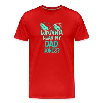 Papa Blague Papa Blague Père Blagues - T-shirt bio Premium Homme - rouge - Devant - Damien (186cm)