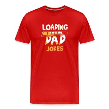 Papa Blague Papa Blague Père Blagues - T-shirt bio Premium Homme - rouge - Devant - Damien (186cm)