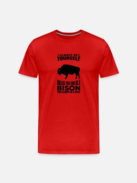 Bison Buffalo Water Parco nazionale di Buffalo - Maglietta ecologica premium da uomo - rosso