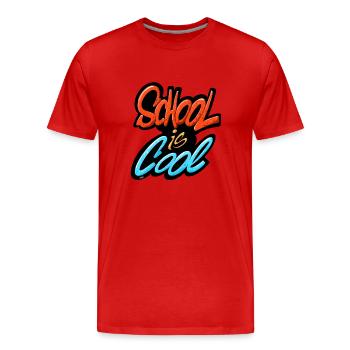 School is cool - Men's Premium Organic T-Shirt - red - Front - Damien (186cm)