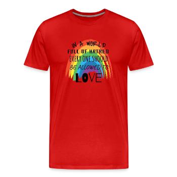 World Everyone should be allowed to love - Men's Premium Organic T-Shirt - red - Front - Damien (186cm)