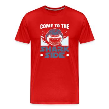Venez à la page Shark Lovers Biologie marine - T-shirt bio Premium Homme - rouge - Devant - Damien (186cm)