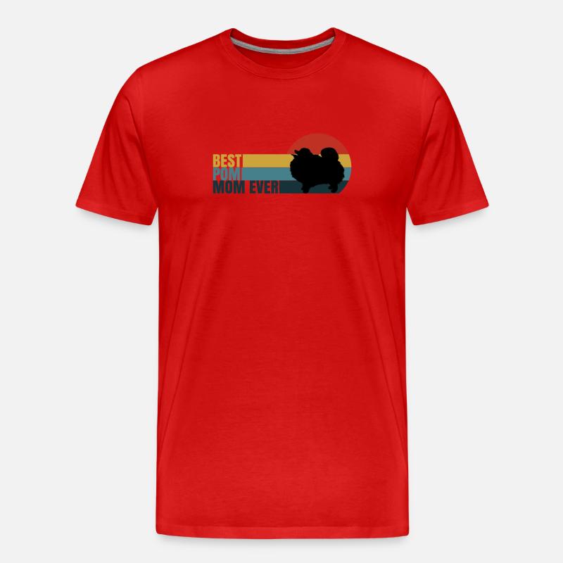 Spitz Pomeranian Zwergspitz Hund - Männer Premium Bio T-Shirt - Rot