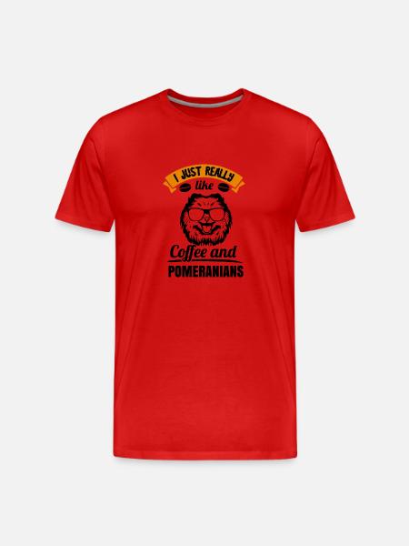 Spitz Pomeranian Zwergspitz Hund - Männer Premium Bio T-Shirt - Rot