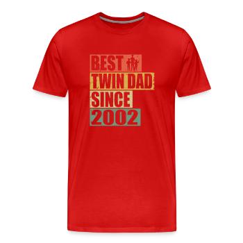 Twins Father Twin Father since 2002 - Men's Premium Organic T-Shirt - red - Front - Damien (186cm)