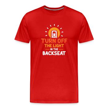 Éteins la lumière sur le siège arrière Papa Papa - T-shirt bio Premium Homme - rouge - Devant - Damien (186cm)