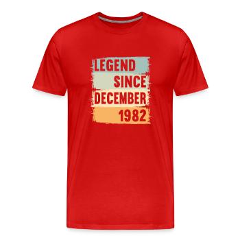 Geboren December 1982 40 Jahre 40er 40.Geburtstag - Männer Premium Bio T-Shirt - Rot - Vorne - Damien (186cm)