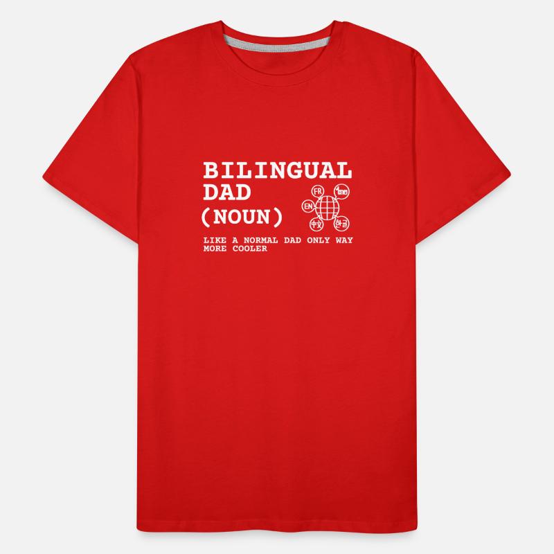 Dual Language Team Bilingue Enseignant Tuteur T-shirt bio Premium Homme