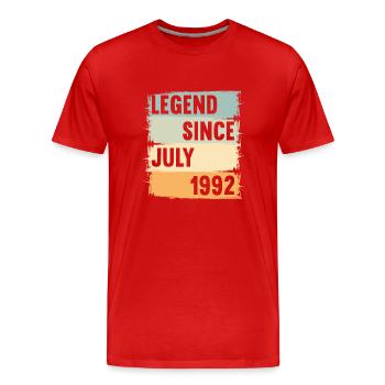 Geboren July 1992 30 Jahre 30er 30.Geburtstag - Männer Premium Bio T-Shirt - Rot - Vorne - Damien (186cm)