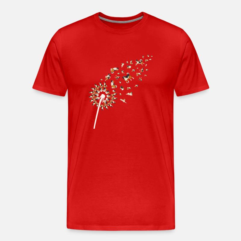 Aussie Hund Pusteblume Australian Shepherd - Männer Premium Bio T-Shirt - Rot