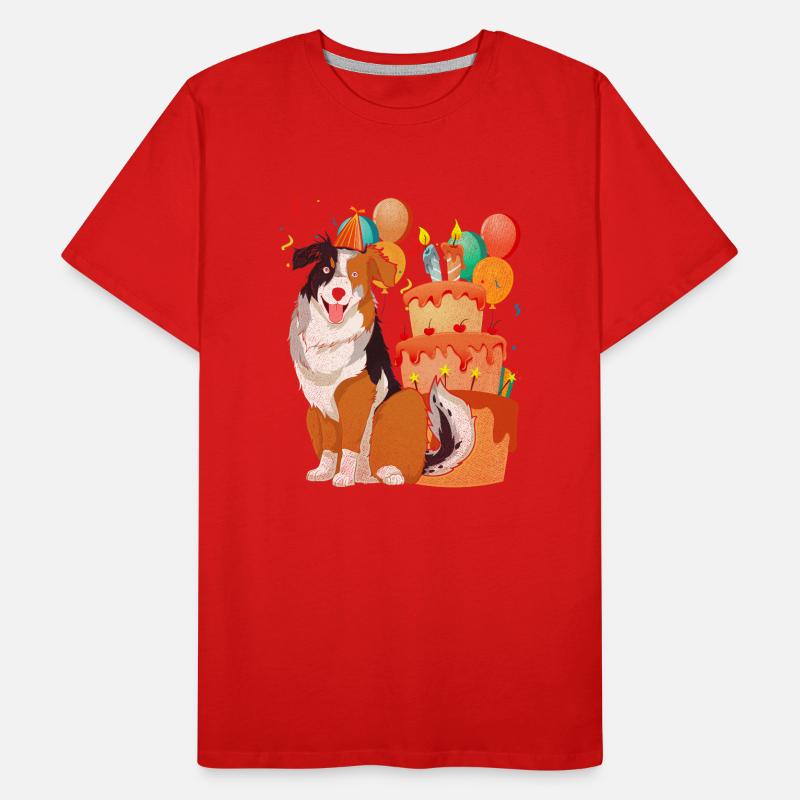 Aussie Hund Geburtstag Australian Shepherd Männer Premium Bio T-Shirt
